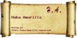 Haba Amarilla névjegykártya